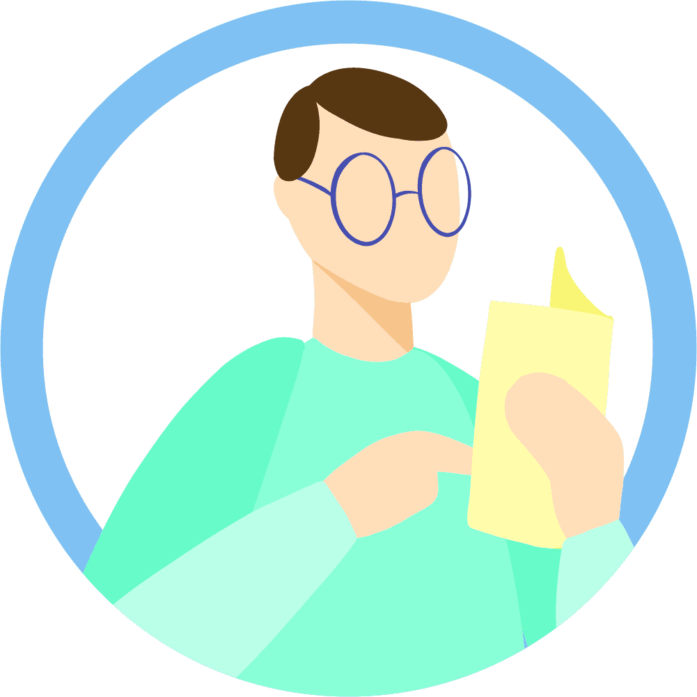 male teacher vector holding a notebook